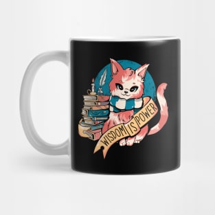 Wisdom is Power Books and Cat by Tobe Fonseca Mug